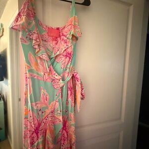 Lilly Pulitzer Pink and Green Floral Dress